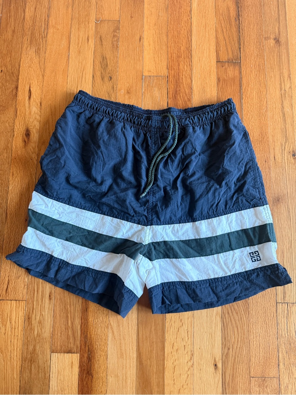 Givenchy‎ Vintage Mens Swim Trunks Green Navy size Medium